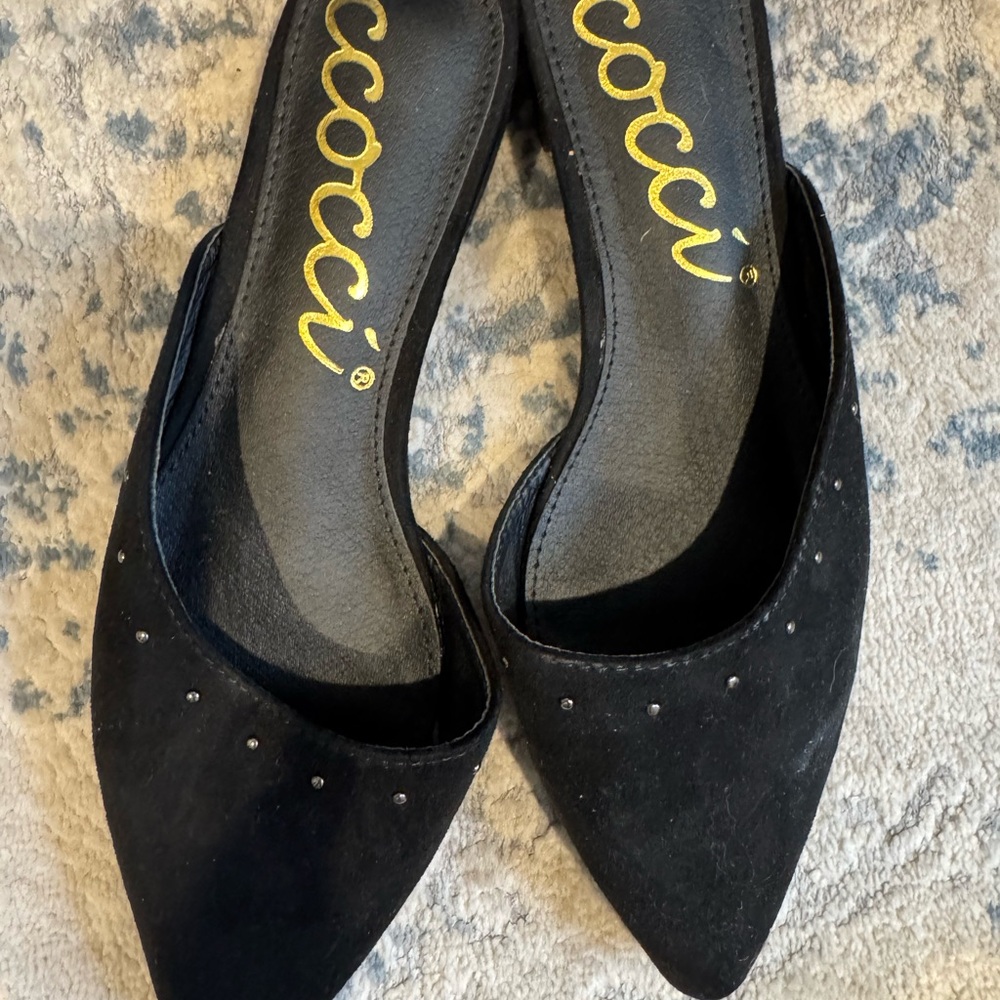 CCOCCI Women's Black Studded Flats